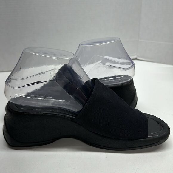No Boundaries Lizzie Chunky Slip On Chonky Sandals Open Toe Black VTG 90s 8.5 - Picture 6 of 11